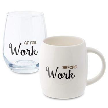 Imagem de Conjunto de caneca de café para presente de vinho, copo branco e copo de vinho sem haste para colega de trabalho, melhor amigo, professor, médico, enfermeira, dentista, mulheres, homens, formatura,