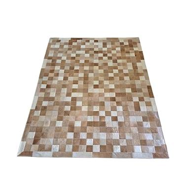 Imagem de Tapete De Couro Natural Premium Placas 10x10cm (Bege)