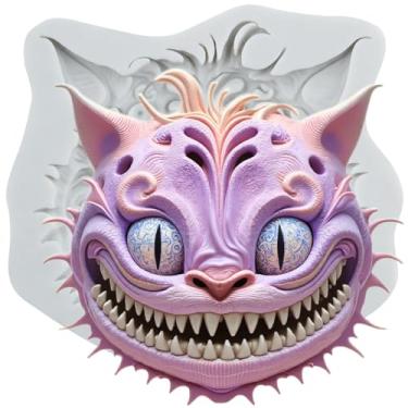 Imagem de MYPRACS Molde de silicone para fondant de cabeça de gato para decoração de bolo de açúcar, topo de cupcake, pasta de goma de chocolate, argila de polímero