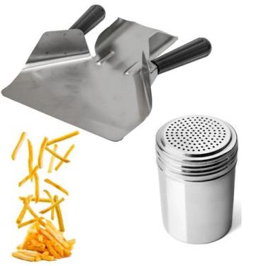 Imagem de Kit Servir Pá Pegador Ambidestro e Saleiro Queijeira Inox - FRIGOPRO