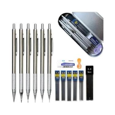 Imagem de Conjunto De Lápis Mecânicos Variados Com Estojo, Borracha E Apontador 