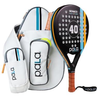 Imagem de Conjunto de raquete de padel com bolsa – inclui raquete de padel de alto desempenho e bolsa estilosa | Ideal para iniciantes e jogadores avançados - durável, leve (branco e preto)