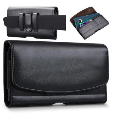 Imagem de Suporte de celular para cinto para iPhone 17 17 Pro 16 Pro 16e 15 15Pro 14 13 12 11 Xs 10 X XR, bolsa de couro premium para telefones com clipe de cinto para celular