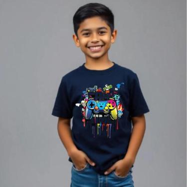 Imagem de Camiseta Infantil Estampas Divertidas Game Confortael - Hard Seven, Az