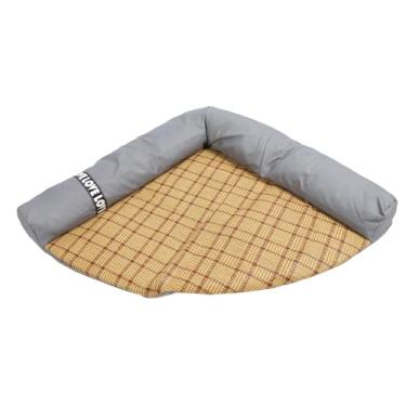 Imagem de Ainoli Tapete de resfriamento para animais de estimação, portátil, tela respirável, removível, lavável, triangular, cachorro, gato, cama de resfriamento para acampamento e viagem (Cinza)