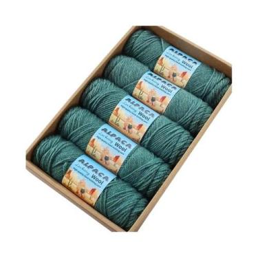 Imagem de Fio De Lã De Alpaca Grosso 500g 5 Meadas Para Tricô De Suéteres, Casac