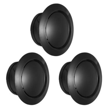 Imagem de PATIKIL Saída de ar redonda de 12 cm, 3 peças ABS ajustável Soffit capa de saída de exaustão teto parede difusor de ar para casa sala de estar cozinha escritório saída de ventilador de duto em linha