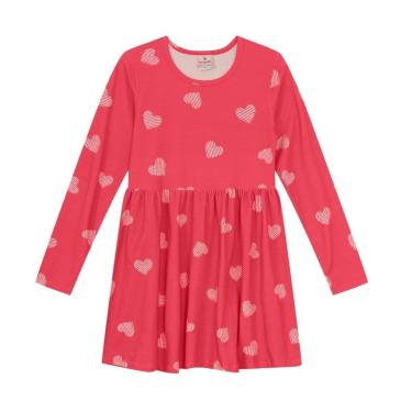 Imagem de Vestido Infantil com Estampa Rotativa Corações Brandili-Feminino