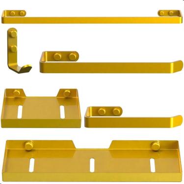 Imagem de Kit Acessórios Para Banheiro Dourado 6 Peças Plus