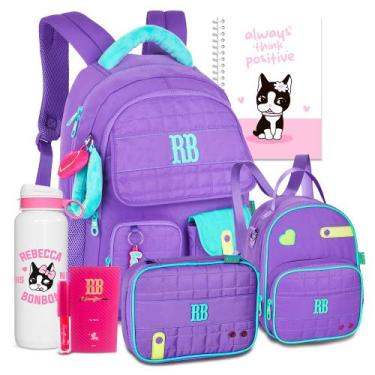 Imagem de Kit Mochila Escolar Rebecca Bonbon RB Lancheira Estojo Aulas, RB26239 