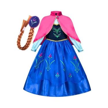 Imagem de Vestido De Princesa Anna Frozen Para Meninas Com Capa Vermelha Para Fe