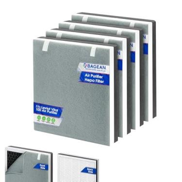 Imagem de Bagean Filtro de substituição Vital 100 para purificador de ar Levoit compatível com substituição de filtro Levoit – Certificado H13 True HEPA com filtros de carvão ativado 99,97% de partículas e