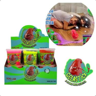 Imagem de Slime 01 Gosma Mega Elástica Gelástica Várias 6 Cores Massinha - Toys-