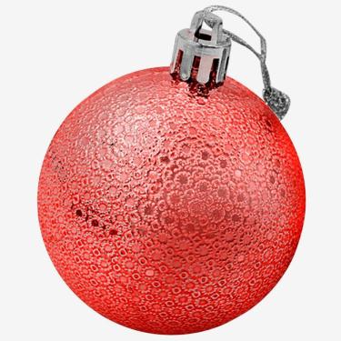 Imagem de Kit 2 Bolas Enfeite Natalino árvore Natal 70mm Vermelho