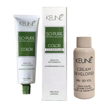Imagem de Tinta Keune So Pure 6.00 Louro Escuro Cover Plus + Dev 20vol