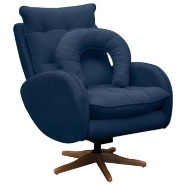 Imagem de Poltrona de Amamentação Base Giratória Balanço Angra Veludo - SOFA STO