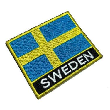 Imagem de BP0087NT01 Bandeira Suécia Patch Bordado Termo Adesivo - Myflag