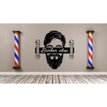 Imagem de Adesivo de parede decorativo barbearia, cabeleireiro - Ambiente Dekora