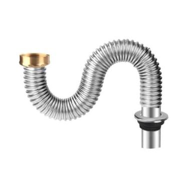 Imagem de Mangueira Flexível De Aço Inoxidável Para Drenagem De Pia De Cozinha 4