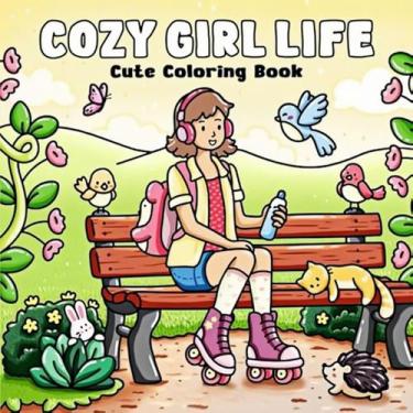 Imagem de Livro de colorir Cozy Girl Life para adolescentes e adultos com tema d