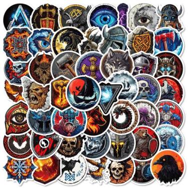 Imagem de Pacote de adesivos Viking Norse Mythology, 50 unidades de vinil imperm
