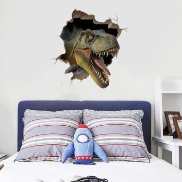 Imagem de Adesivos de parede 3D Dinosaur Broken Wall Effect PVC 30x60cm - yiweis