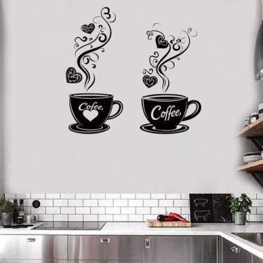 Imagem de Adesivos de parede Modern Coffee Cup PVC 30x60cm 2 folhas - yiweisai