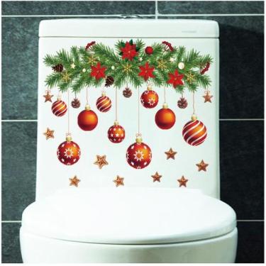 Imagem de Adesivos de parede, árvore de Natal, decoração natalina, PVC, 23x29cm 