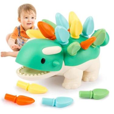 Imagem de Dinossauro de brinquedo sensorial para bebês de 6 a 18 meses com recon