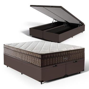 Imagem de Cama Box Baú com Colchão de Espuma D70 Pillow In Ultra Dream Anjos Queen 158cm