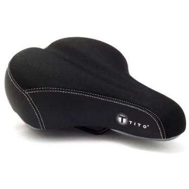 Imagem de Selim de Bicicleta Pro Tito Neoprene Elastomero 2 Molas, Preto