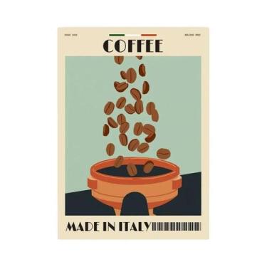 Imagem de Quadro De Arte Em Tela De Café Espresso Italiano Para Decoração De Caf