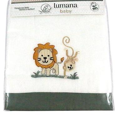 Imagem de Toalha Fralda de Bebê LUMANA Bordada  Algodão Macio Duplo - Verde - ma