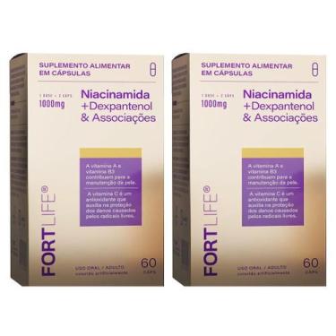 Imagem de Kit 2 Niacinamida 97% Teor + Dexpantenol + Vit B5 60 Caps - Fortlife