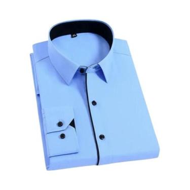 Imagem de Camisa Social Masculina Branca Slim Fit De Manga Longa Com Botões Para