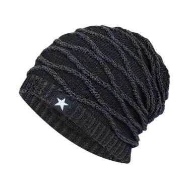 Imagem de Gorro De Inverno Unissex Forrado Com Pelúcia Quente Casual Com Estrela