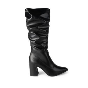 Imagem de Bota Feminina Dakota Cano Alto Amassada Tendência Moda D2173, 36, Pret