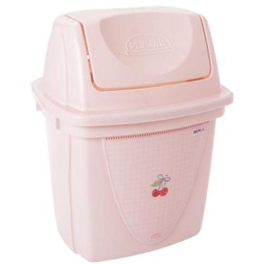 Imagem de Lixeira basculante para pia decorada 4,9 litros rosa Plasutil ref.3731