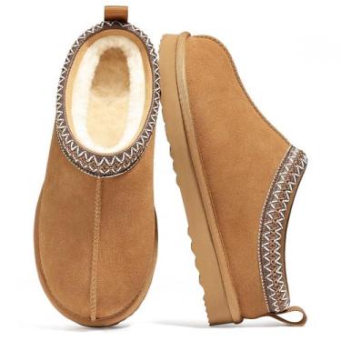 Imagem de bebealy Pantufas de Camurça Peluciadas Femininas Inverno Confortáveis 