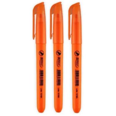 Imagem de Marca Texto Laranja Cores Fluorescentes Escolar 3 Unidades - BRW