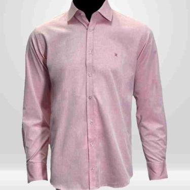 Imagem de Camisa Masculina Social Manga Longa Rosa Chiclete - Victor Varrens, Ro