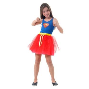 Imagem de Fantasia Super Mulher Infantil Dress Up - Sulamericana, Azul, M 5 - 8