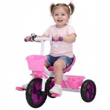Imagem de Triciclo Infantil 3 Rodas Carrinho de Passeio Bicicleta Criança com Pe
