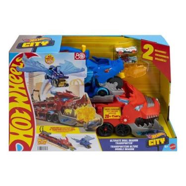 Imagem de Pista Hot Wheels City Supertrailer de Dragão Colorido Mattel Original