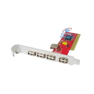 Imagem de Placa PCI com 4 Portas USB 2.0 + 1 Porta USB 2.0 Interno
