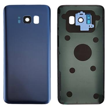 Imagem de LIYONG Peças sobressalentes para reposição Tampa traseira da bateria com tampa da lente da câmera e adesivo para Galaxy S8/G950 (preto) Peças de reparo (cor azul)