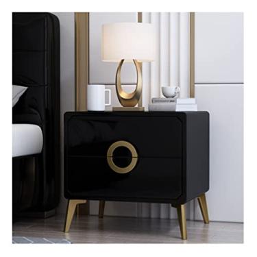 Imagem de Criados-mudos Mesa de cabeceira Moderna Tinta Minimalista Completa Armazenamento Lateral De Mesa Bedroom White Beedside Locker Adequado para a sala de estar da família Mesas de cabeceira para quarto