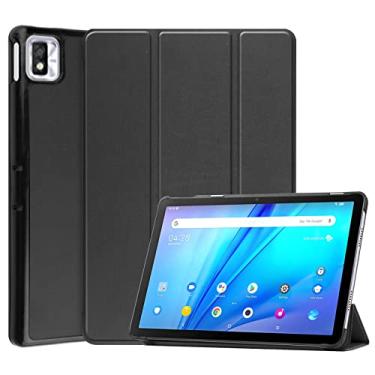 Imagem de For TCL Tab 10s Three-folding Holder Custer Texture Leather Tablet Case