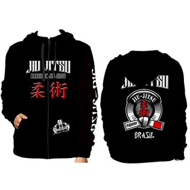 Imagem de Casaco Moleton Jiu Jitsu Com Capuz - Preto - 5023 - M
