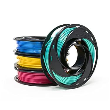 Imagem de Gizmo Dorks Filamento de impressora 3D Silk PLA 1,75 mm 200 g, pacote de 4 amostras de cores - azul oceano de alto brilho, vermelho, rosa, azul-petróleo, ouro amarelo